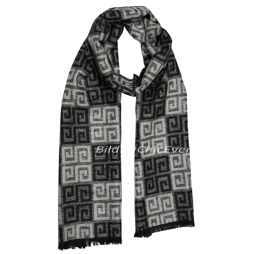 Eleganter Schal aus Wolle, Wollschal, 30cmx180cm, schwarz, weiß, 3114 - zum Schließen ins Bild klicken